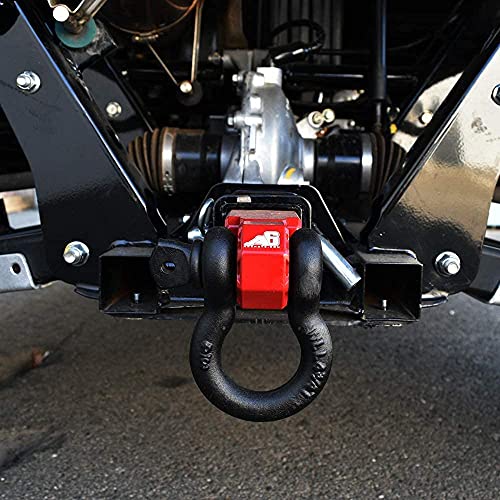 Agency 6 Recovery Shackle Block Assembly 2 Inch Double Hole Powder Coat Red - Hitch Receiver Block - Proudly Made In The Usa With Us Certified Materials - Includes Hitch Pin And D-Ring #TOP4