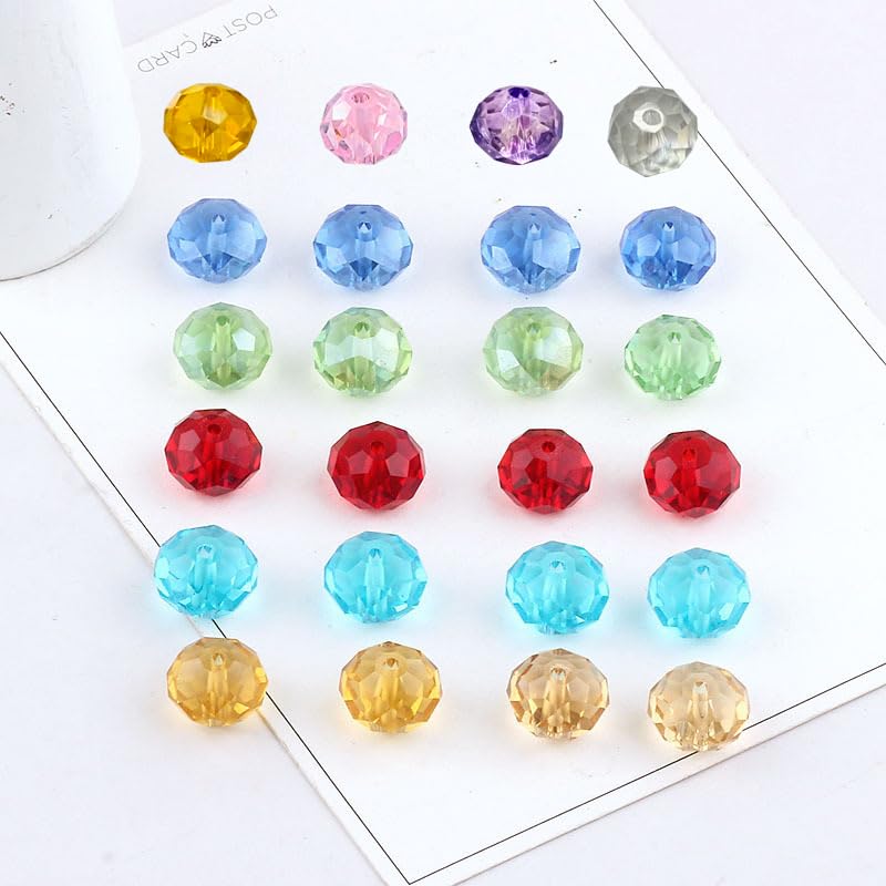 Gocelyn Crystal Glass Faceted Beads of AB Color (Orange) - Image 3