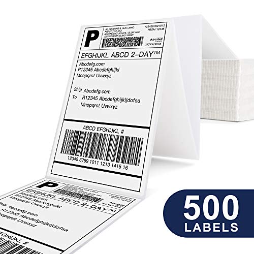 Thermal Labels, Polono 4" X 6" Direct Thermal Shipping Labels (Pack Of 500), Perforated Fanfold Labels Compatible With Label Printer, Munbyn, Rollo, Idprt Sp420, Sp410, Polono Pl60, Commercial Grade #TOP1