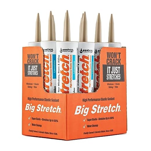 Sashco Big Stretch Acrylic Latex High Performance Caulking Sealant, 10.5 Ounce Cartridge, Limestone (Pack of 12)