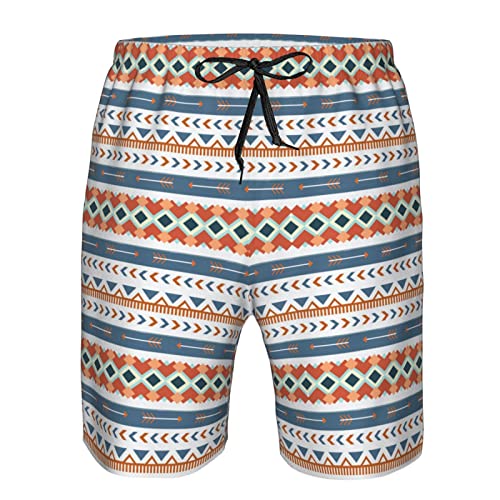 ONVOWO Colorful Stripes Bohemian Mandala Hippie Aesthetic Design Gift Mens Swim Trunks Quick Dry Swimwear Pockets Swim Shorts-XXL White