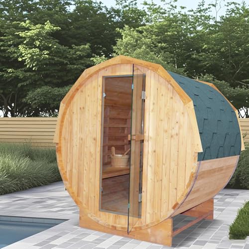 HOSAUNA 4-Person Outdoor Barrel Sauna