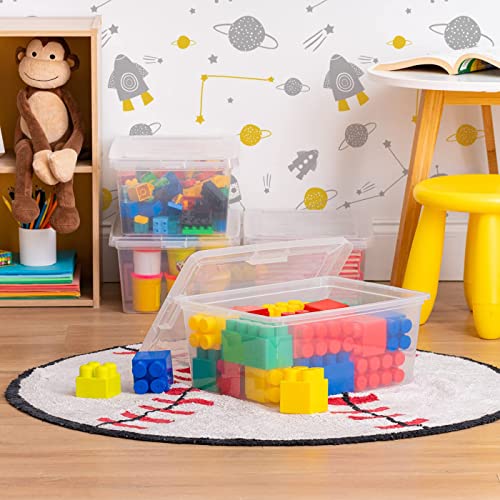 IRIS-USA-145-Qt-Plastic-Storage-Container-Bin-with-Latching-Lid-4-Pack-Stackable-Nestable-Box-Tote-Closet-Organization-School-Art-Supplies-Clear