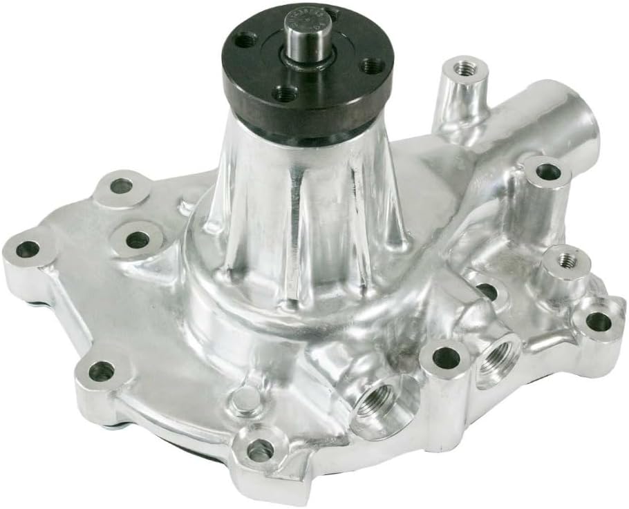 TSP - Polished Aluminum High Flow Mechanical Water Pump, compatible with Ford Small Block (289-351W) Passenger Side Inlet - HC8049P