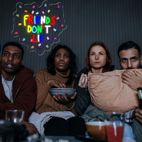 Image of Pugna Friends Don't Lie Neon Signs for Wall Decor Neon Lights for Bedroom Led Signs Suitable for Dormitory Man Cave Christmas Gift