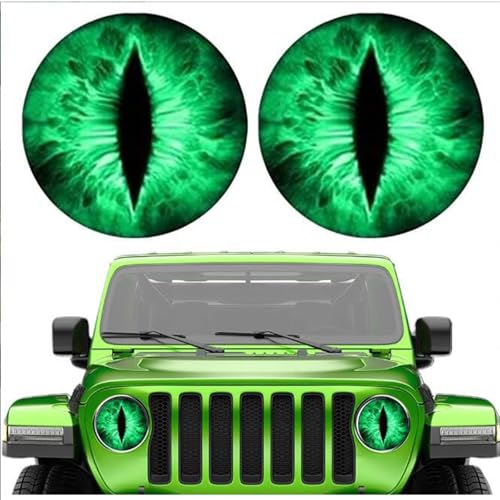 Image of Beast Eyes Headlight Decals Pair, Eyes Decal for Jeep Headlights, Round Headlight Decal,3D Stereo Eyes Headlight Decal Stickers, Funny Decals for Truck Car Body Window Bumper Decoration (#05)