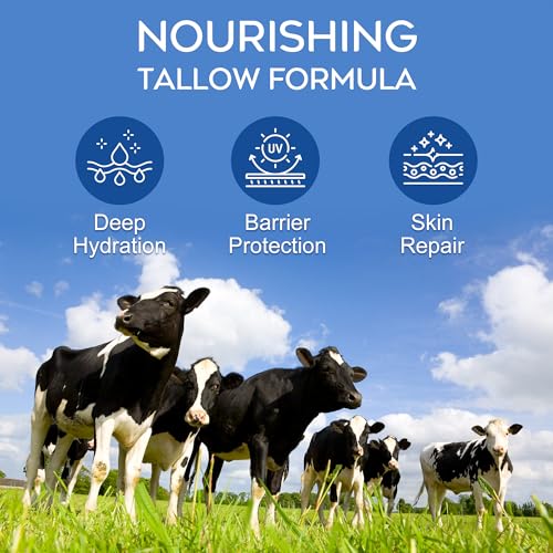 Image of Beef Tallow Sunscreen SPF 50: Face Sunscreen with Zinc Oxide Sunblock, Hypoallergenic Non-Greasy Fragrance-Free Formula All Skin Types Women and Men 2 OZ