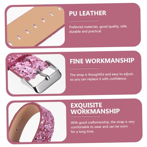Shiny Replacement Watch Band for Watch Comfortable Strap Pink Durable Skin-friendly Material for All-day Wear4