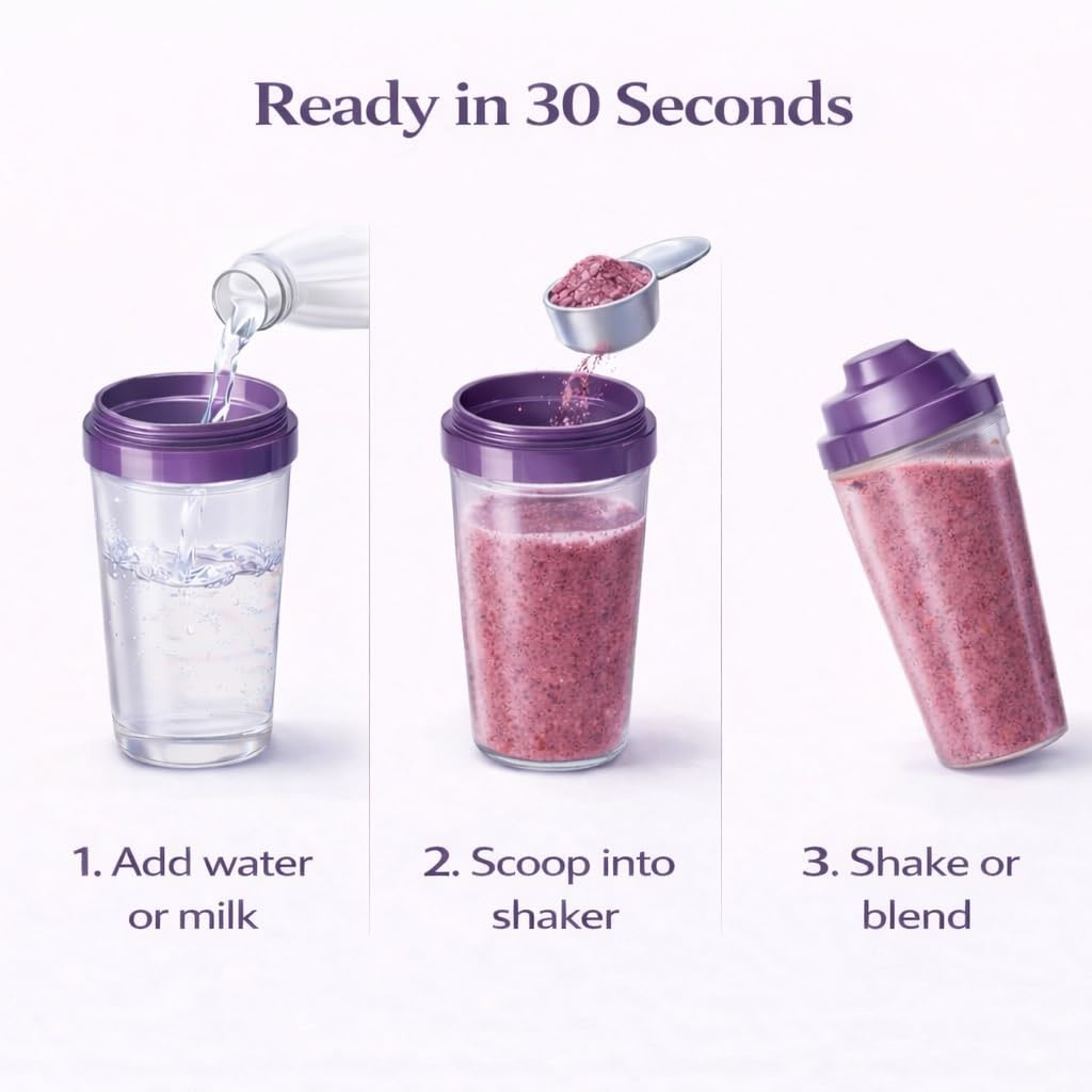 Berry Blast Smoothie Mix – Freeze Dried Fruit Smoothie Powder for Smoothies & Shakes, Just Add Water or Milk, 30 Servings