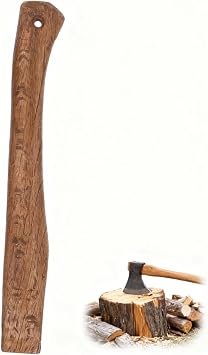 Axe Handle-Wood Hatchet Handle Replacement, Universal for Camping,Carpentry,Hard Durable Splinter-Proof Replacement for Broad Most Single Bit,Carbonized Oak Stem Ergonomic Wood Hand 14.4In