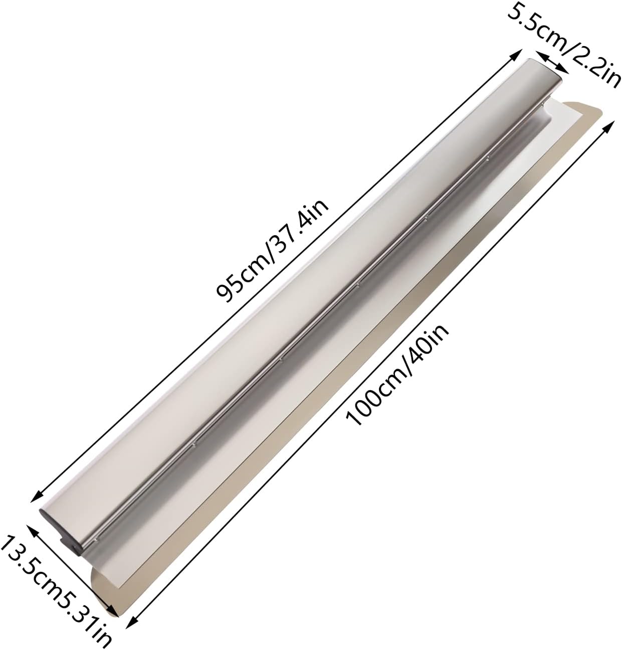 40"Drywall Skimming Blade w/0.35mm Blade Putty Scraper Stainless Steel PVC End Cap For Jointing Dry Wall Plaster Construction Decoration Various Scenes