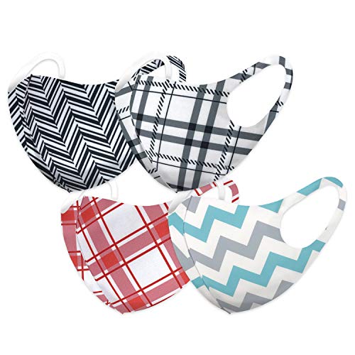 Unisex Adult Fashion Face Covering, Reusable, Dust Proof, Washable Light Weight Multi Design Hiking, Biking, Camping Sports Outdoor (Pattern 4 Pack 39,38,35,40)