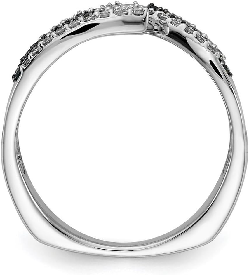 JewelryWeb 14k White Gold Blue White Diamond Ring Size 6.75 Ring for Women - Image 3