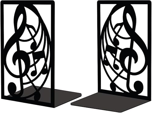 Miniatura 10 de Peacoblue Sujetalibros de metal para estantes, moderno, creativo, resistente, sujetalibros de estudio, soporte para estante de escritorio, 5.3 x 4.3