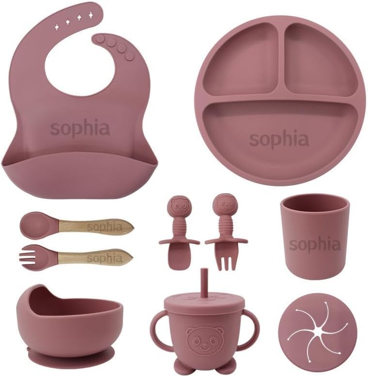 Personalized Silicone Suction Plates for Baby, Custom Toddlers Spoon and Fork Set with Name — A Thoughtful Birthday Gift for Boys & Girls — image 1