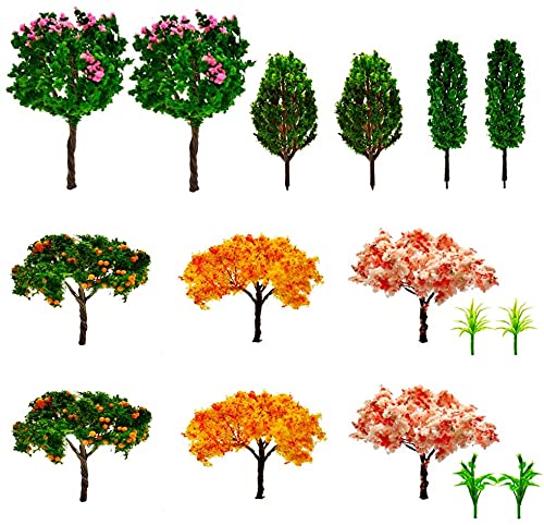 16 Pcs Miniature Fairy Garden Tree Plant Ornamentm, Mixed Model Trees 1-3 Inches, Miniature Dollhouse Pots Decor Moss Bonsai Micro Landscape Diy Craft Garden Ornament #TOP1