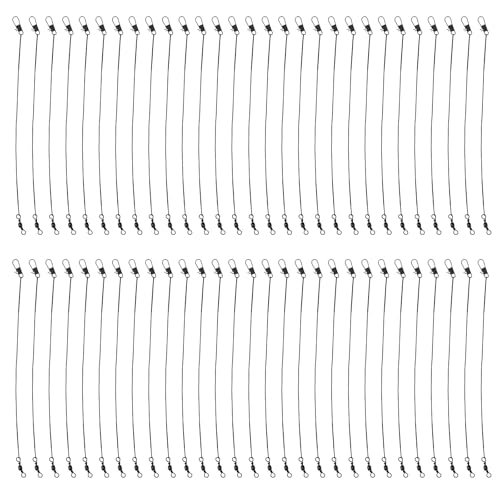 Cabo de Pesca 15 cm con Giratorios y Mosquetones Nylon Acero 50pcs miniatura 1