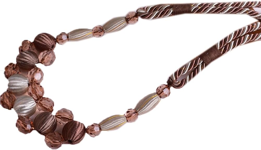 1 Pair Acrylic Crystal Curtain Rope Holdbacks Creative Beads Curtain Tiebacks Buckle Decorative Drapery Holdbacks (Royal Blue)