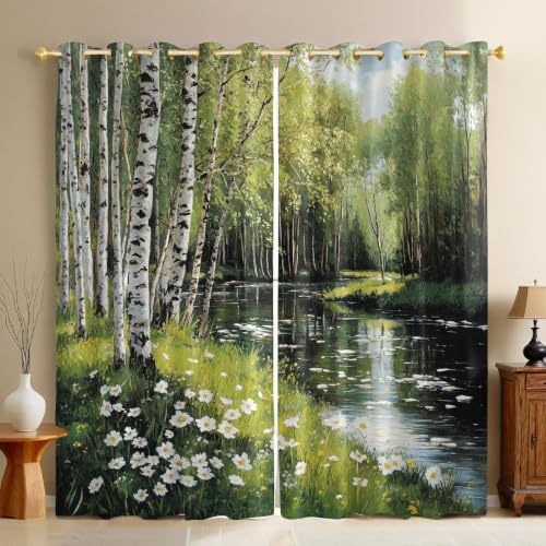 Rideaux occultants en polyester vert avec œillets 117x183 cm
