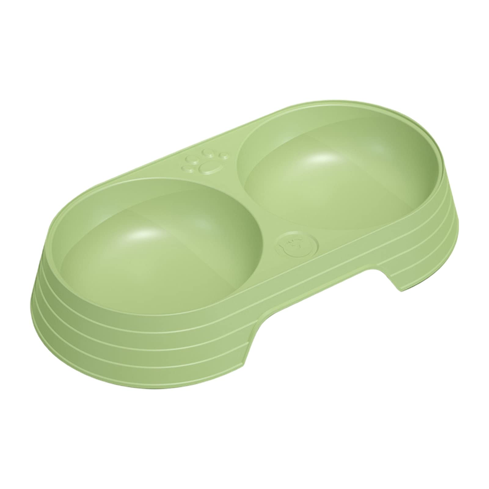 Worparsen Cat Bowl Food Grade Pet Double Bowl Cat Feeder Bowl Feed Smooth Edge Mint Green