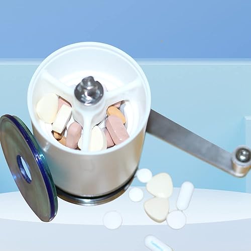 Miniatura 3 de CoaGu Molinillo pulverizador triturador de pastillas con 2 cajas de pastillas que ahorra más fuerza de trabajo para aplastar múltiples tabletas a un