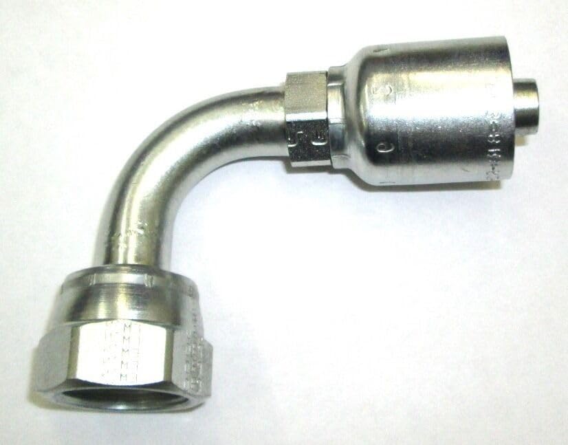 Generic HF 13943-06-04 - Parker 13943-6-4 Fitting 1/4'' Hose X 3/8'' Female JIC 37 - Swivel - 90 Elbow - Short Drop