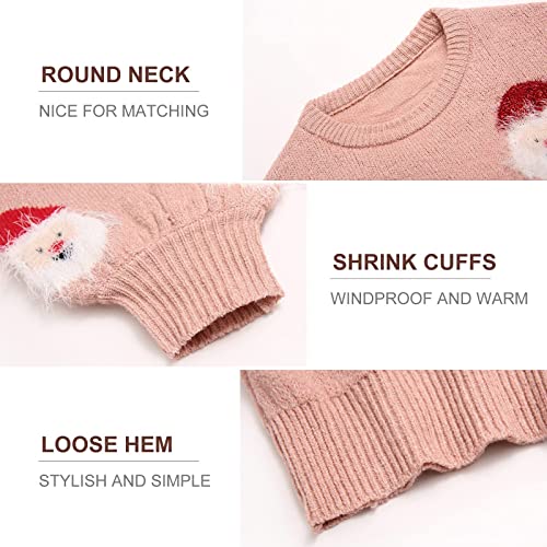 Christmas Sweaters for Girls Kids Fuzzy Cozy Chunky Long Sleeve Knit Fall Pullover Crewneck Tops Loose Winter Clothes2