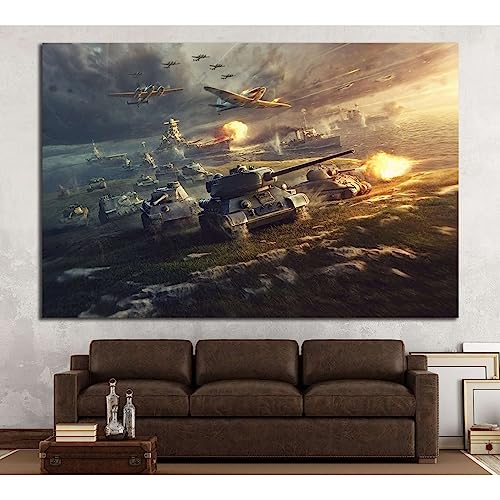 Tank №227 Décoration Murale Toile 120x80cm Prête à Accrocher pour Habiller un Mur Vide