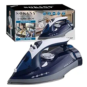 Moradiya Fresh Wireless Cordless Charging Portable Steam Iron 5 Speed Ceramic Soleplate Ironing Steamer_2400W, Black