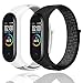 Keecuty 2 Stück Armband kompatibel mit Xiaomi Mi Band 6 Armband Xiaomi Mi Band 5 Armband, Verstellbarer Nylon Ersatzarmband kompatibel xiaomi mi Band 4/xiaomi mi Band 3 für Frauen Männer-2C