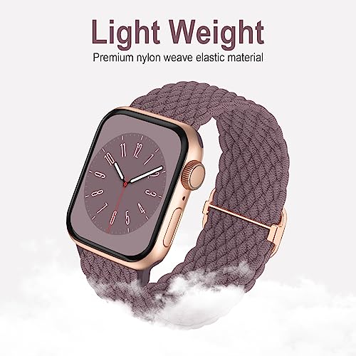 Image of Braided Solo Loop Compatible with Apple Watch Band 38mm 40mm 41mm 42mm 44mm 45mm 46mm 49mm Women Men, Adjustable Stretchy Bands Elastic Sport Strap for iWatch Series 11 10 9 8 7 6 5 4 3 2 SE Ultra 3 2