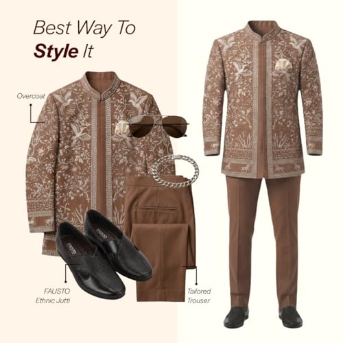 Image of FAUSTO Mens Embossed Ethnic Party Slip On Traditional Juttis and Mojaris | Festive
