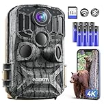 DEATTI Fototrappola WIFI 4K 48MP con Scheda SD 32GB e 8 batterie AA Fotocamera Velocità di Trigger 0,1S, Fototrappole Caccia Visione Notturna Impermeabile IP66