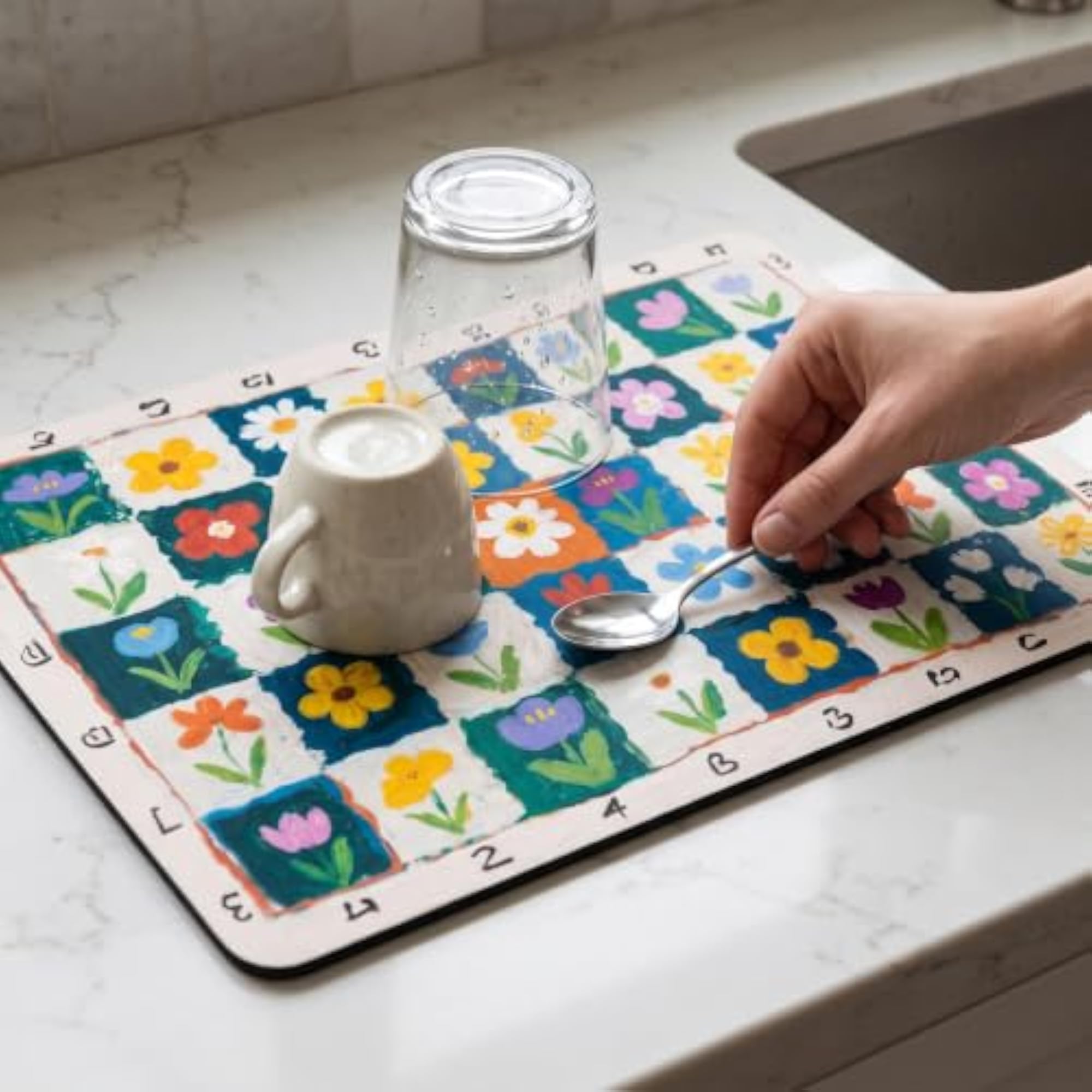 Diatomaceous Earth Kitchen Drying Mat, Super Absorbent