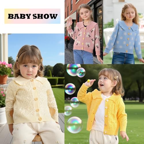 YOUNGER TREE Infant Baby Girl Knit Cardigan Sweater Toddler Girl Fall/Winter Long Sleeve Button Up Knit Sweatshirt4