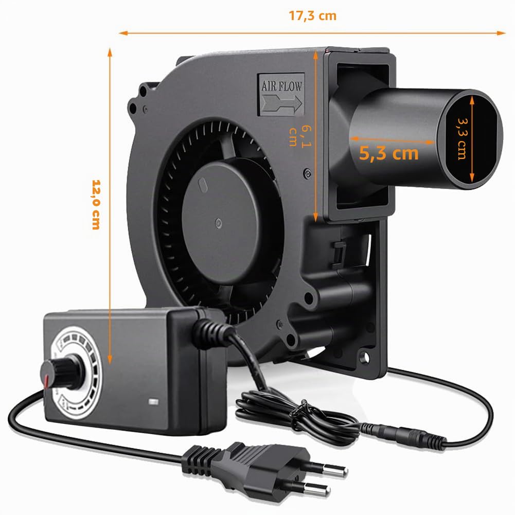 Ventola centrifuga 12 V AC 220 V EC 240 V Turbine Turbo, con controller per elettrodomestici, turbina (120 x 32 mm (con tubo)