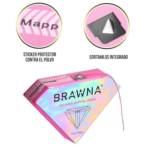 Vista 67 de BRAWNA 2 unidades de cuerda de microblading rosa para medición de cejas - Suministros PMU - Kit de microblading