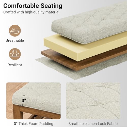 Luxury Upholstered Accent Bench