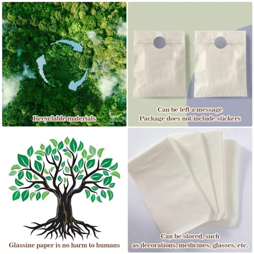 MAQIHAN 100 Stück Butterbrottüten Weiß - 15 x 20 cm Frühstückstüten Papier Samentütchen Brottüten Papier PergamintüTen Halbtransparente KekstüTen Bonbon SüßIgkeiten TüTen PläTzchentüTen