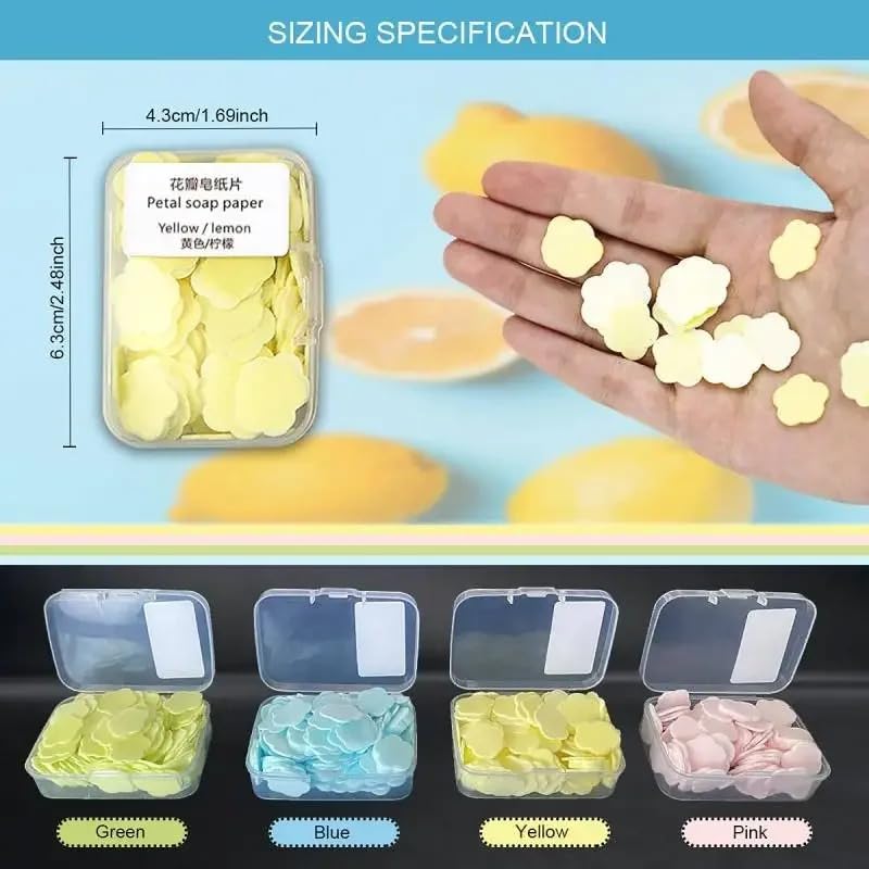 1 Kutu Parfümlü Eriyen Mini Kağıt Sabun Öğrenci Çocuk Okul Dezenfektan El Sabunu