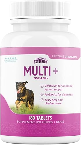 Health Extension Multivitamínicos y minerales de por vida para perros y cachorros suplementos para sistema inmunológico digestión apoyo articular