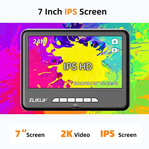 Elikliv Edm401 Max 2K Digital Microscope, 7" Lcd Digital Microscope 1200X, 24Mp Soldering Coin Microscopes, Ips Screen, 10" Stand, 10 Led Lights, Wireless Remote, Pc/Tv Compatible, 32Gb #TOP2