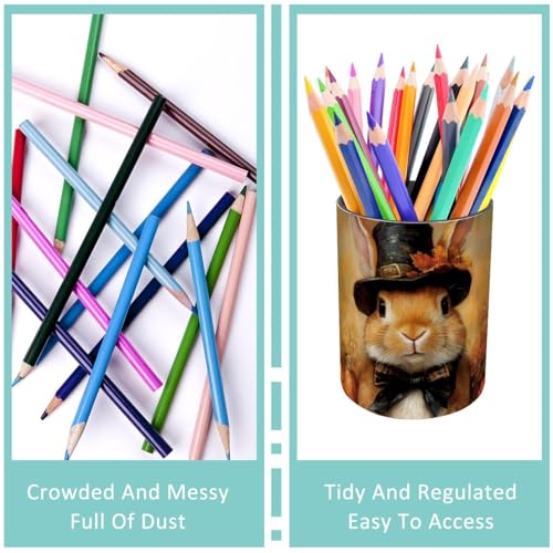 Porte-pinceaux de maquillage et pot à crayons lapin pour table