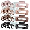 TOCESS Big Hair Claw Clips for Women – Neutral Large Claw Clip for Thin Thick Curly Hair 90’s Strong Hold 4.33 Inch Nonslip Matte Jumbo Hair Clips (8 Pcs)