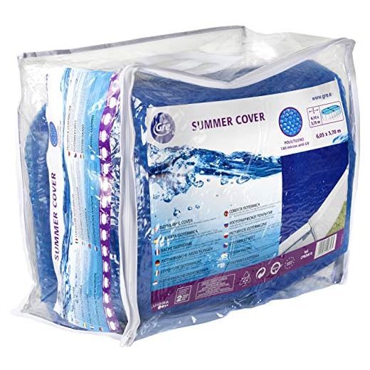 Gre Cprov1020 - Cobertor De Verano Para Piscina Ovalada De 1000 X 550 Cm, Color Azul