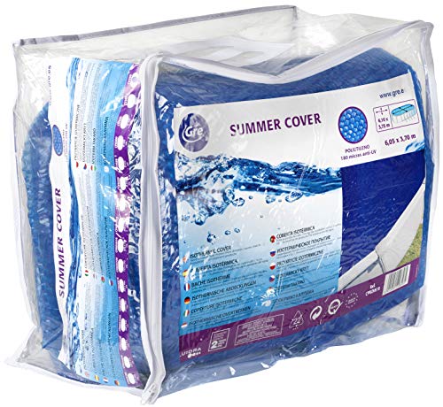 Gre Cprov1020 - Cobertor De Verano Para Piscina Ovalada De 1000 X 550 Cm, Color Azul