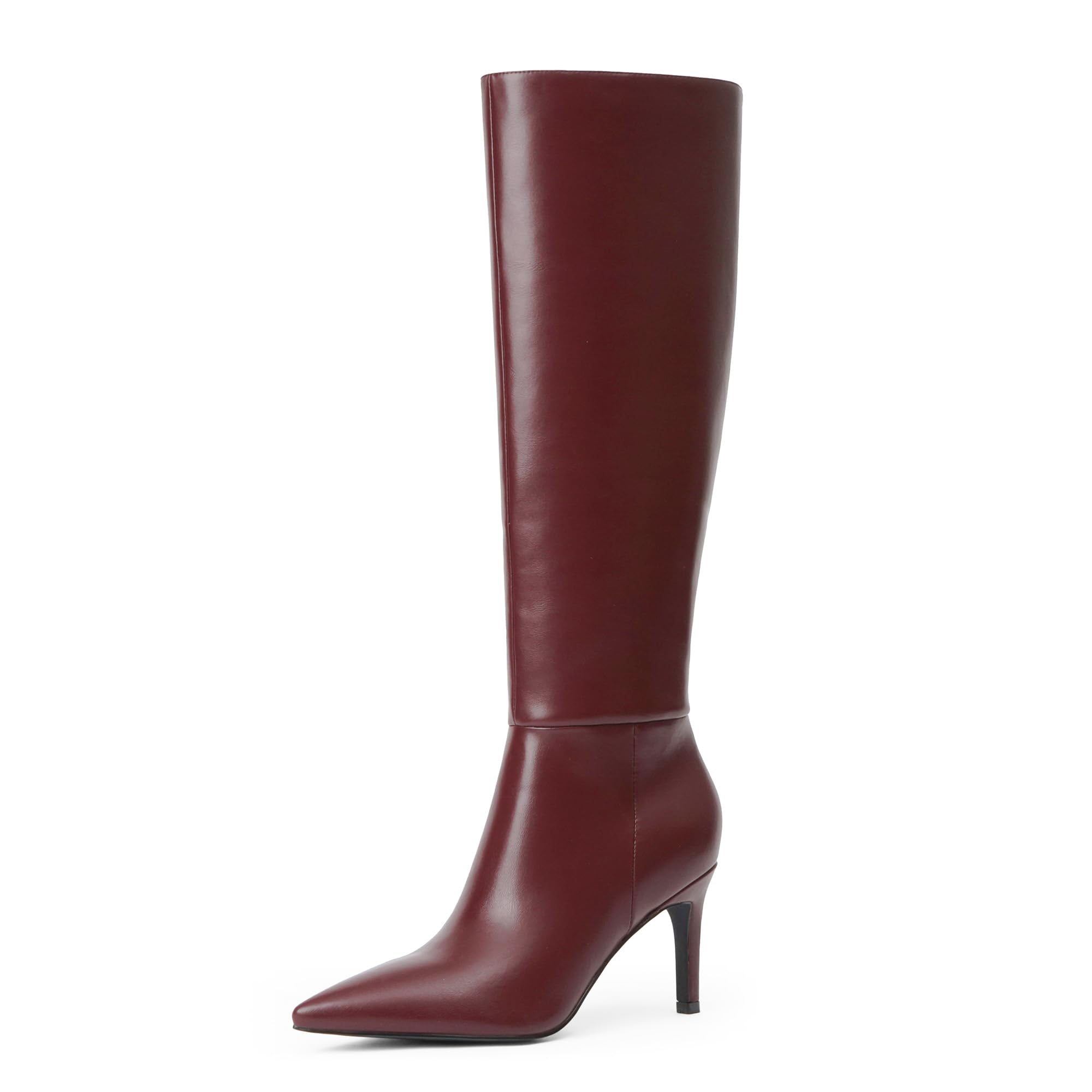 Knee High Boots Women Pointed Toe Tall Boots 3 In Stiletto High Heel Long Boots Side Zipper Dress