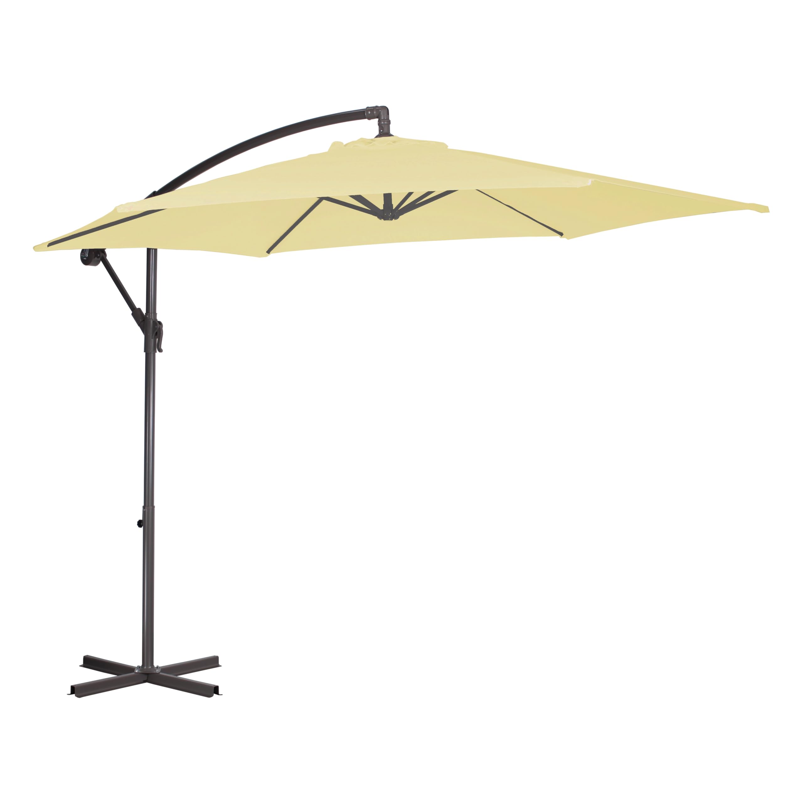 Totò Piccinni Ombrellone SALENTO Braccio in Metallo e in Poliestere con manovella Diametro 3 Metri (Beige)