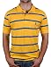 U.S. Polo Assn. Men's Short Sleeve Striped Pique Shirt, Sunny Yellow/Teal Blue, Large