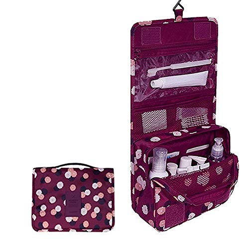 Preisvergleich Produktbild Cosanter Faltbare Waschbeutel,Multifunktions Kosmetiktasche, Klein Bag Hängende,Reise für Frauen Rotwein